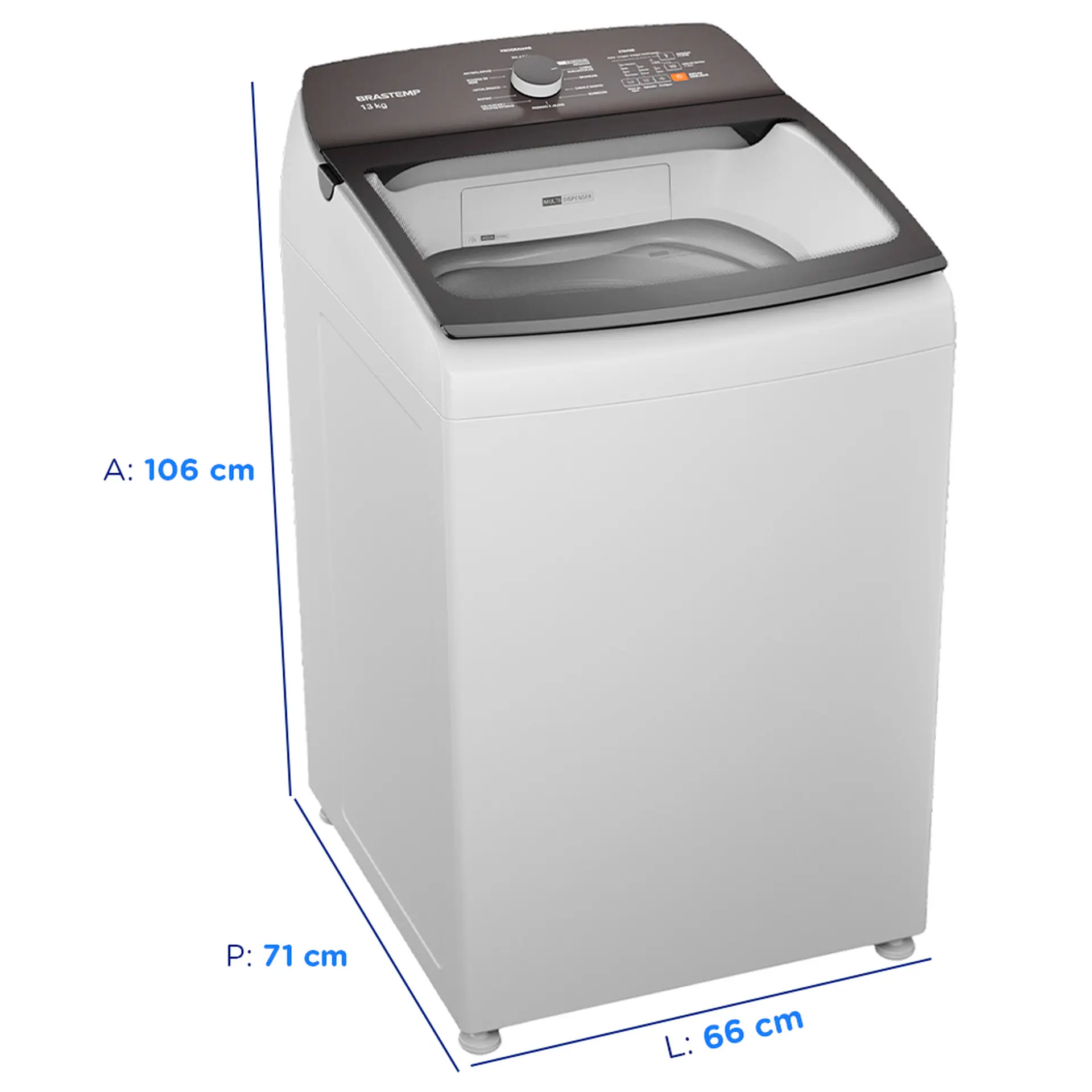 Máquina de Lavar Brastemp 13kg Cesto Inox BWK13AB - Branco - 110 Volts