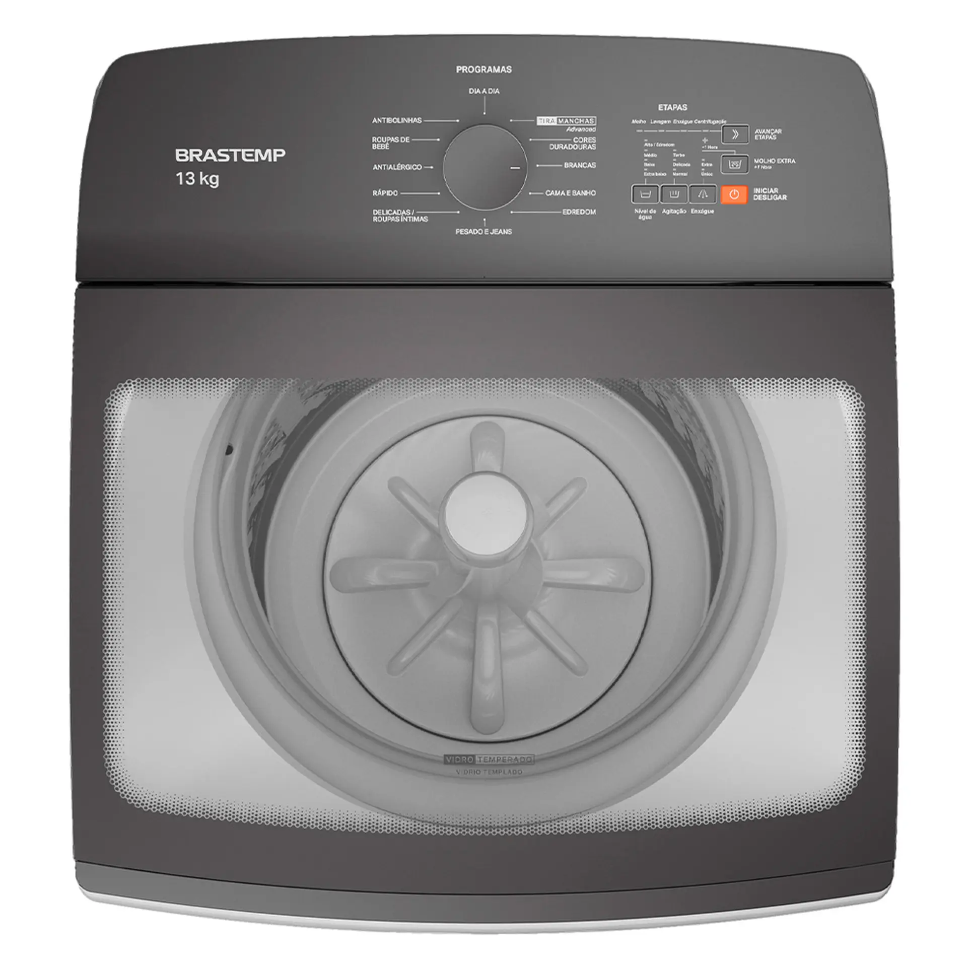 Máquina de Lavar Brastemp 13kg Cesto Inox BWK13AB - Branco - 110 Volts