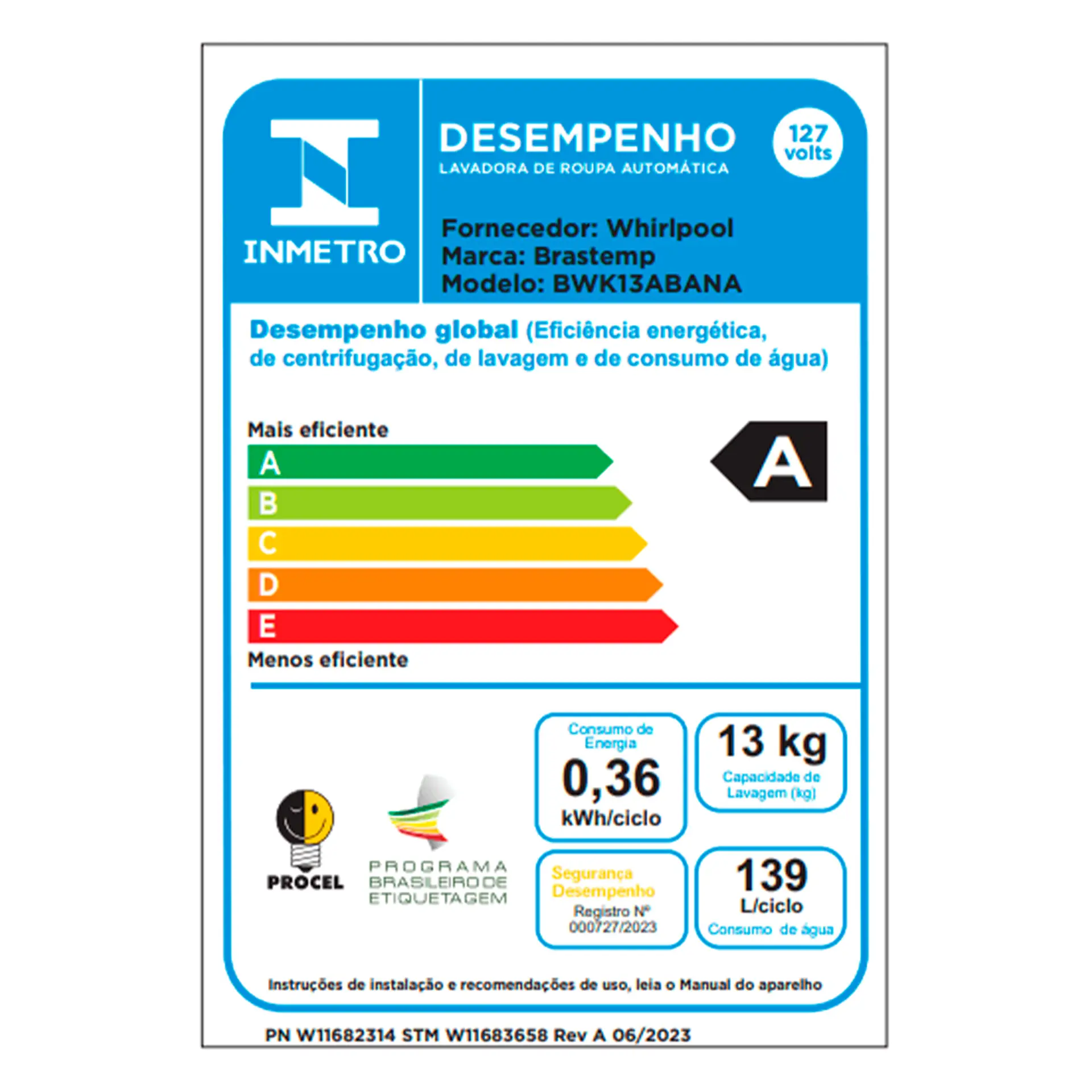 Máquina de Lavar Brastemp 13kg Cesto Inox BWK13AB - Branco - 110 Volts
