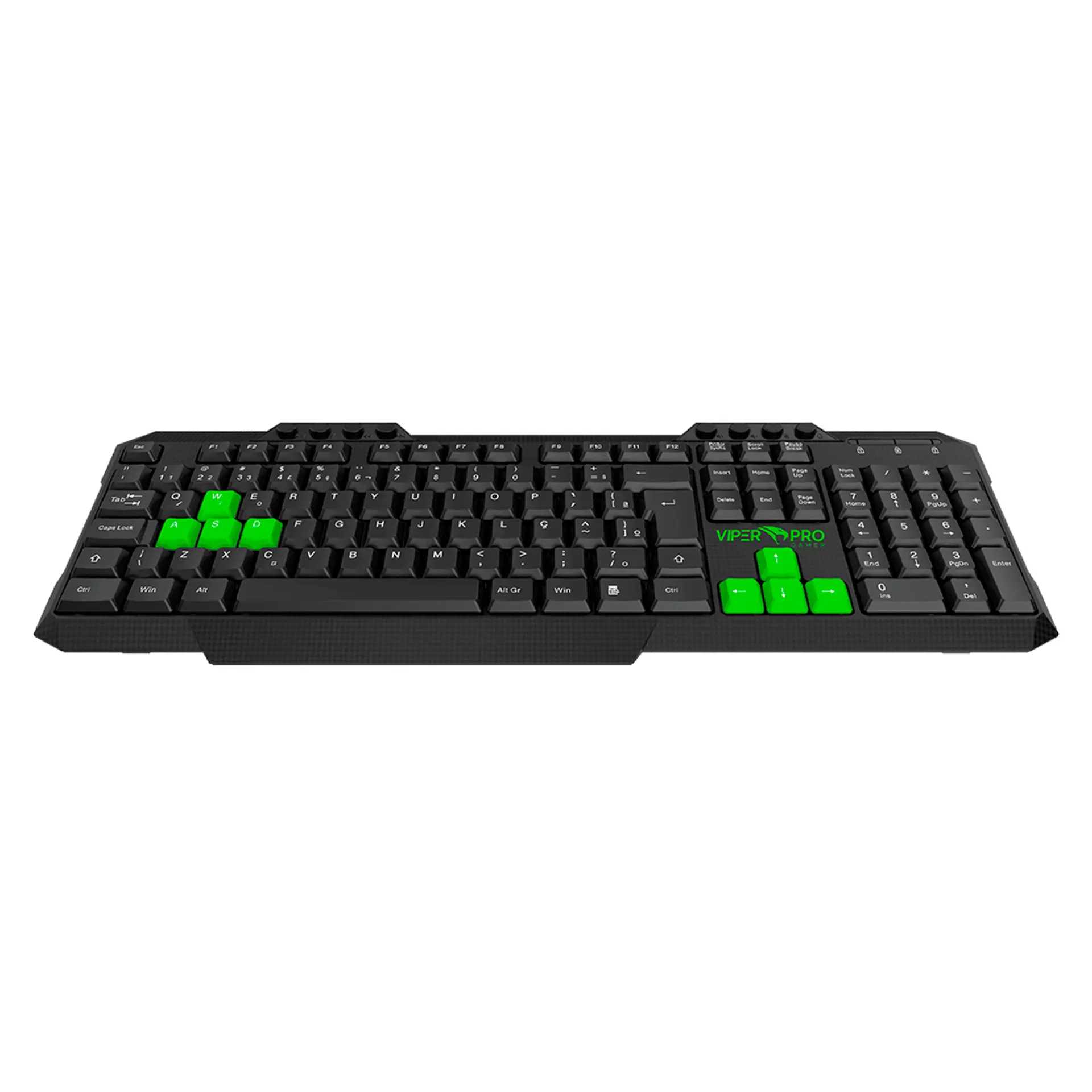 Kit Teclado e Mouse Gamer Viper Pro Python USB ABNT2 5 Botões - Preto/Verde - Bivolt