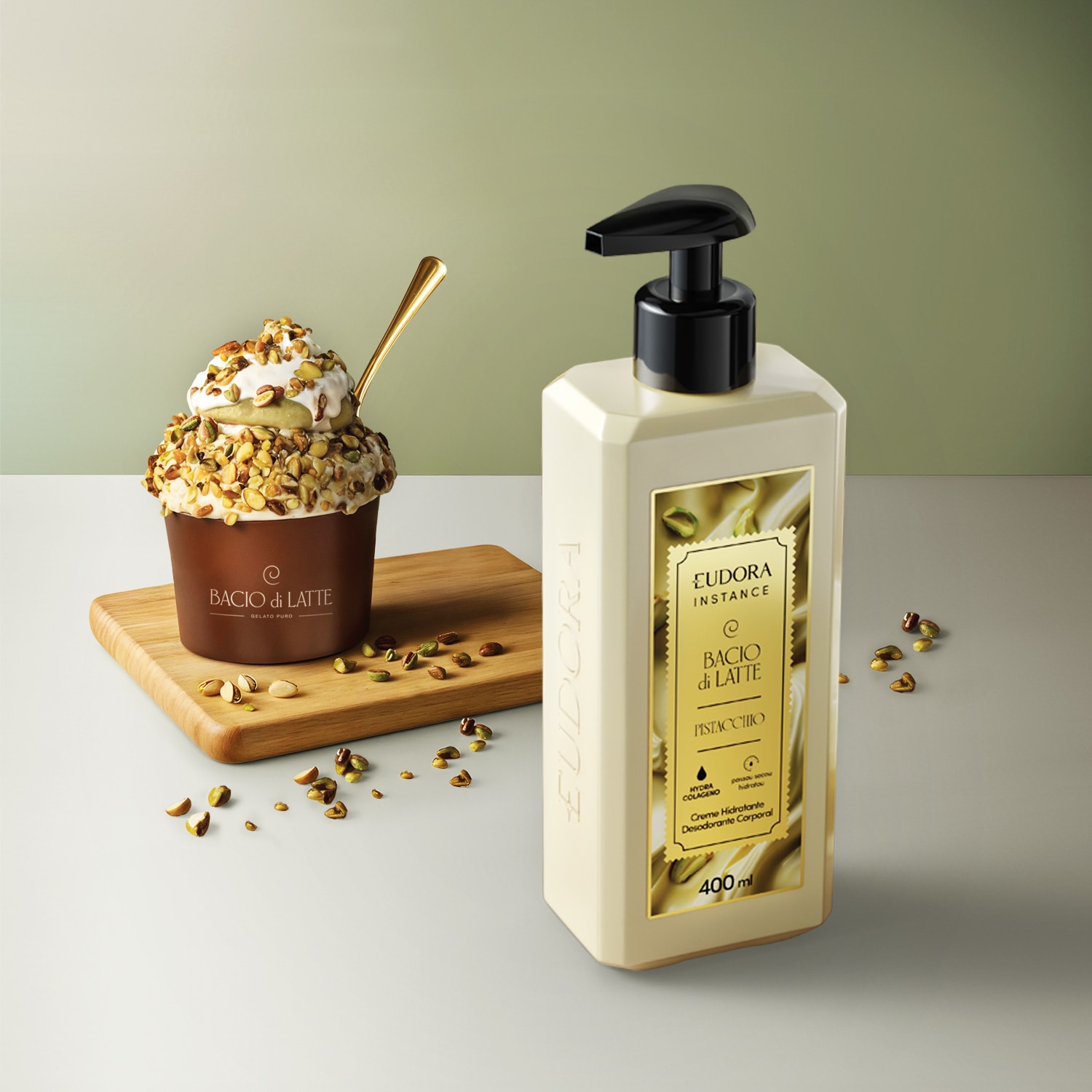 Creme Hidratante Desodorante Corporal Instance Pistacchio 400ml