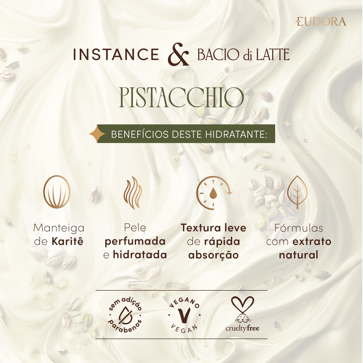 Creme Hidratante Desodorante Corporal Instance Pistacchio 400ml