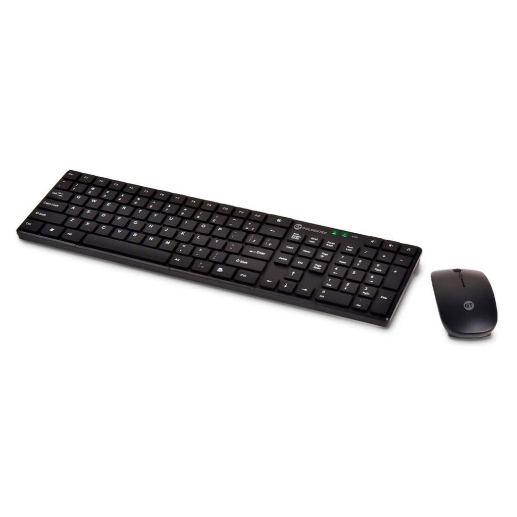 Kit Teclado + Mouse sem Fio Goldentec Preto - COMPACT 2 - 46351