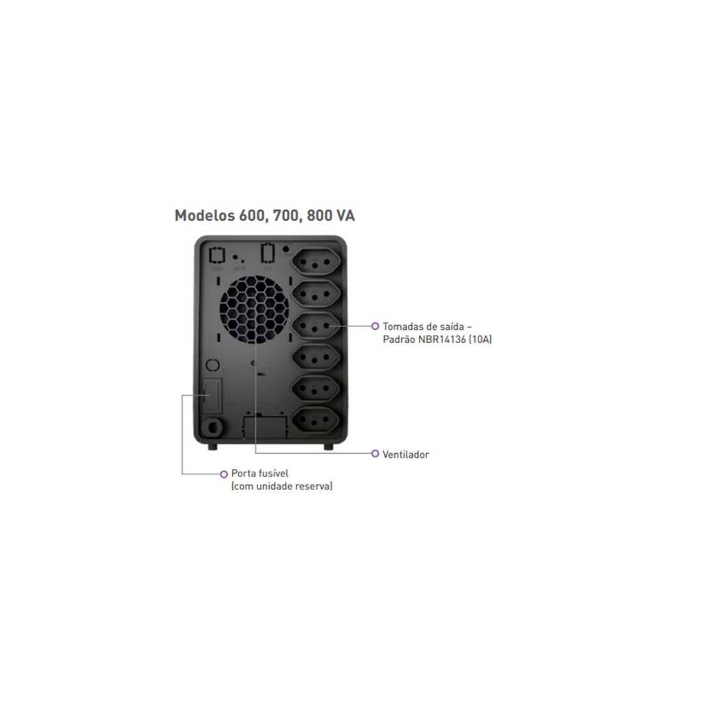 No-Break SMS Tech 600VA Entrada Bivolt e Saída 115V 1 Bateria - 29300