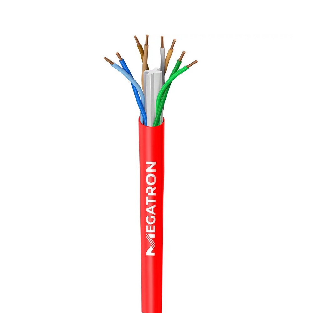 Cabo de Rede 23AWG Megatron Cat.6 LSZH 4 Pares Vermelho 2730 Vendido por Metro 100% Cobre Homologado ANATEL