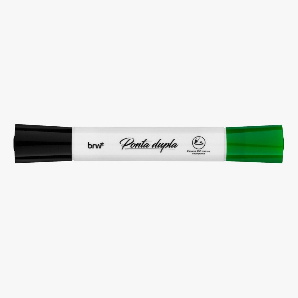 Caneta Quadro Branco 5mm Caixa com 12 Unidades Verde e Preto - BRW - CA3021