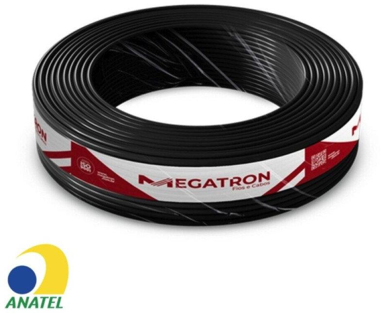 Cabo de Rede Dupla Capa Blindado 24AWG Megatron Cat.5E 4 Pares Preto 2544 Rolo 100m 100% Cobre Homologado ANATEL