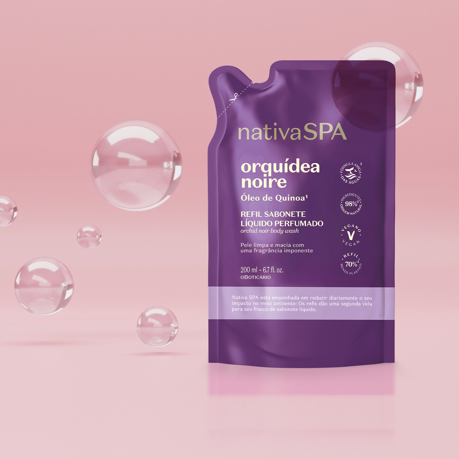 Refil Sabonete Líquido Perfumado Nativa Spa Orquídea Noire 200ml