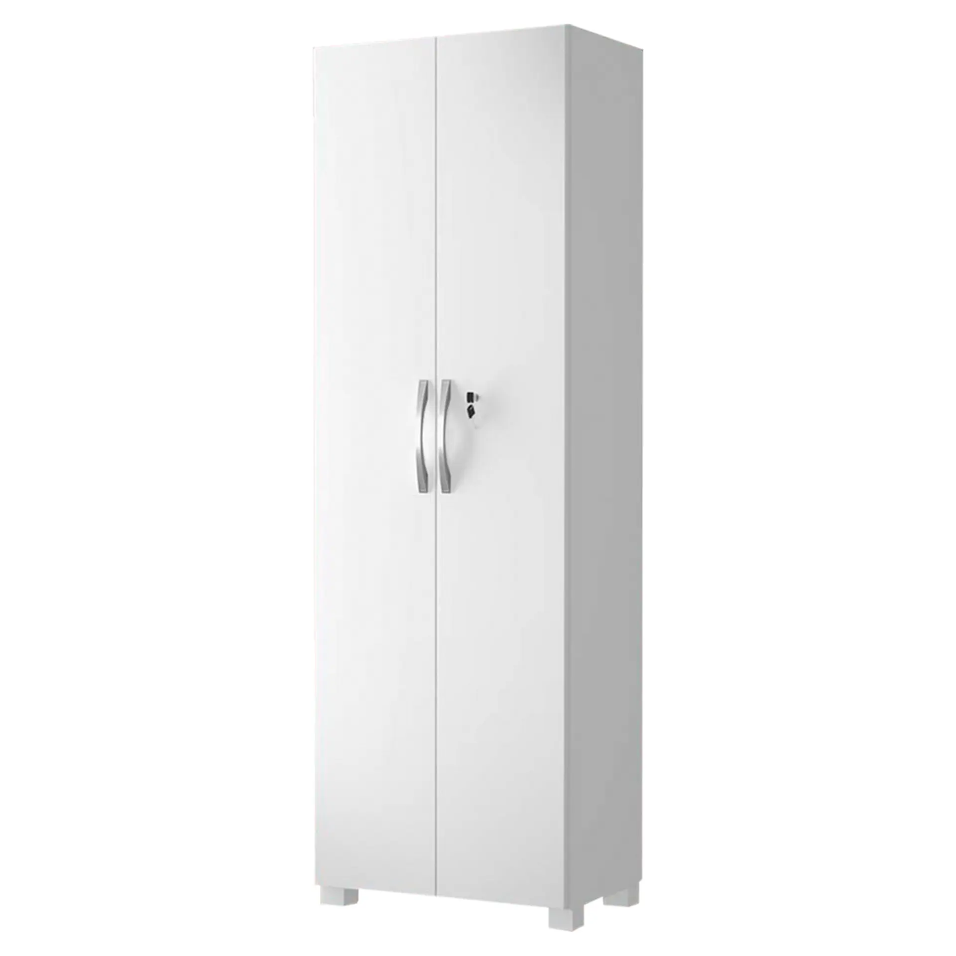 Armário Multiuso 2 Portas Bater 4 Prateleiras NT4020 Notável Roupeiro - Branco
