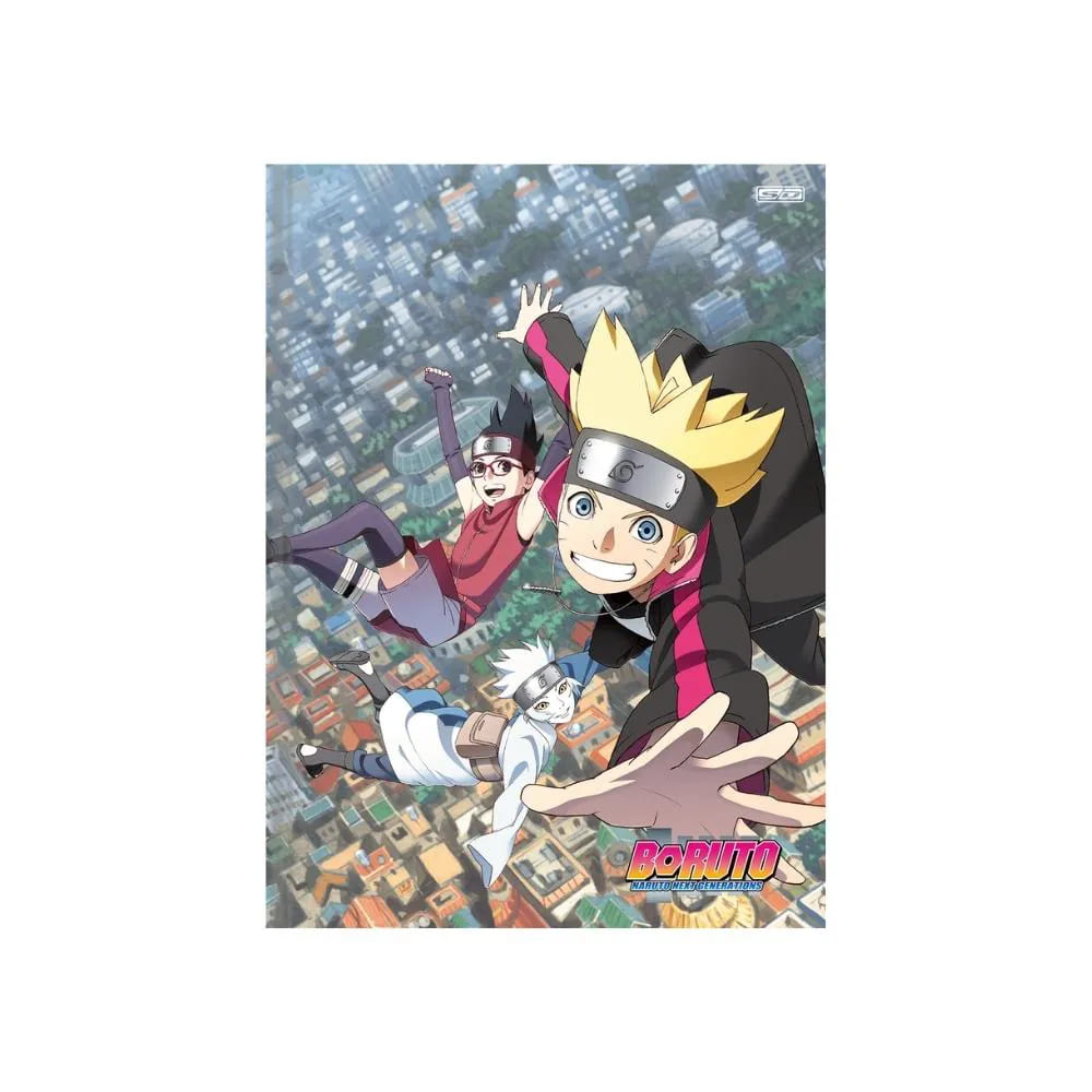 Caderno Brochura São Domingos Boruto Grande Capa Dura Costurado 80 Folhas Sortido
