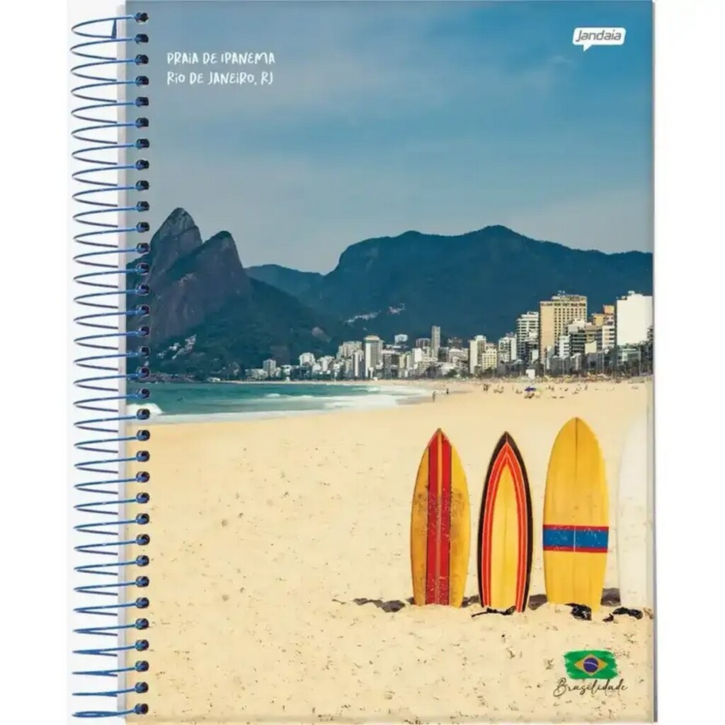 Caderno Universitário Capa Dura Espiral 12 Matérias 240 Fls 200x275 Brasilidade - Unitário - Jandaia - 8146-55C
