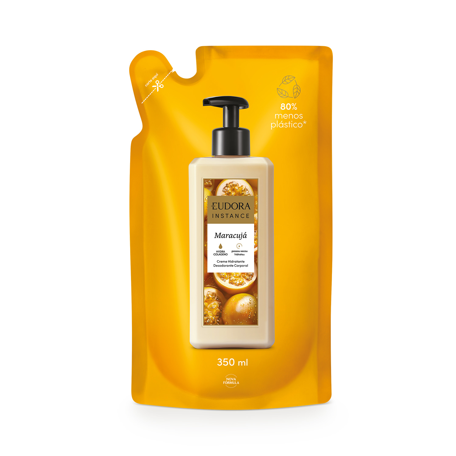 Refil Creme Hidratante Desodorante Corporal Instance Maracujá 350ml