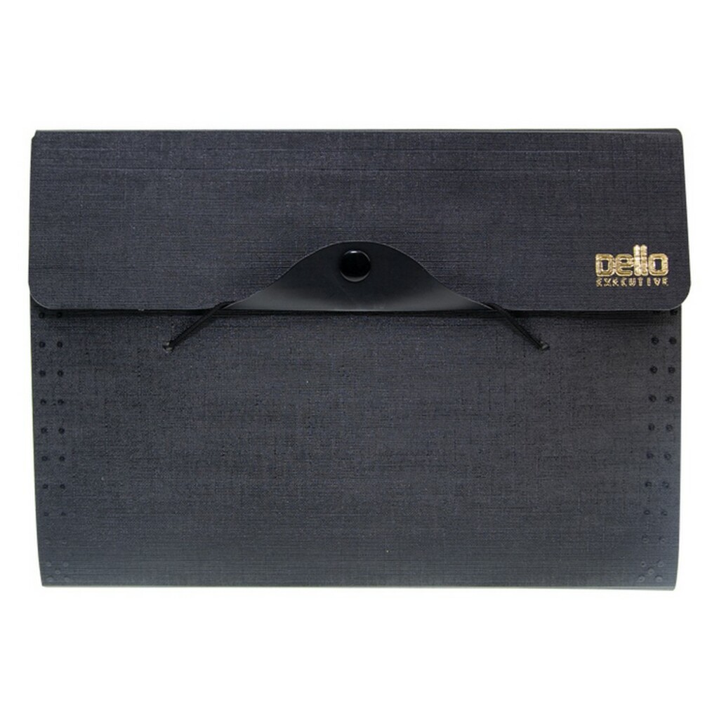 Pasta Sanfonada Executive Duplicata com 12 Divisórias Preto Unitário Dello - 6081.P.0012