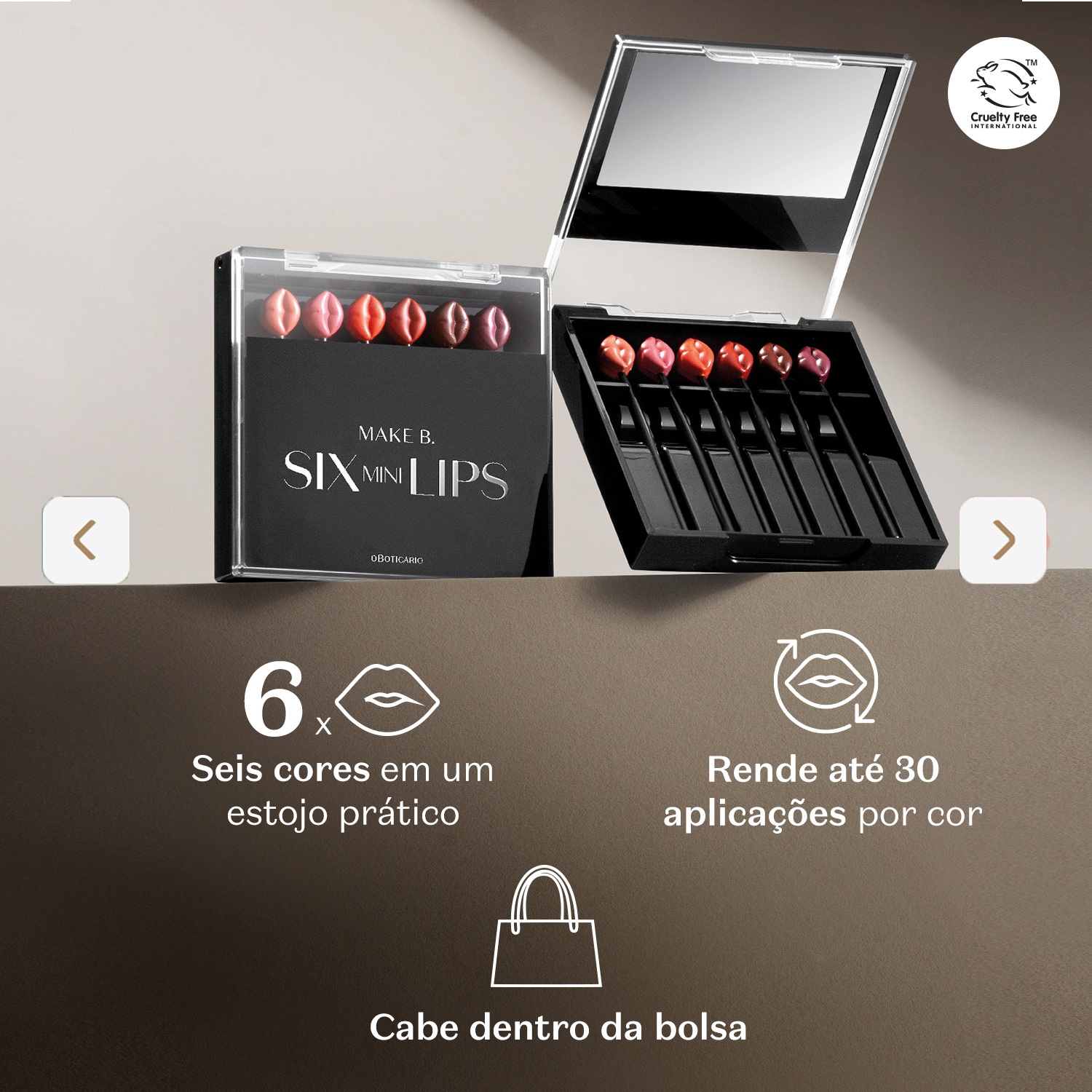 Estojo Mini Batons Six Mini Lips Make B. 6x 0,4g cada