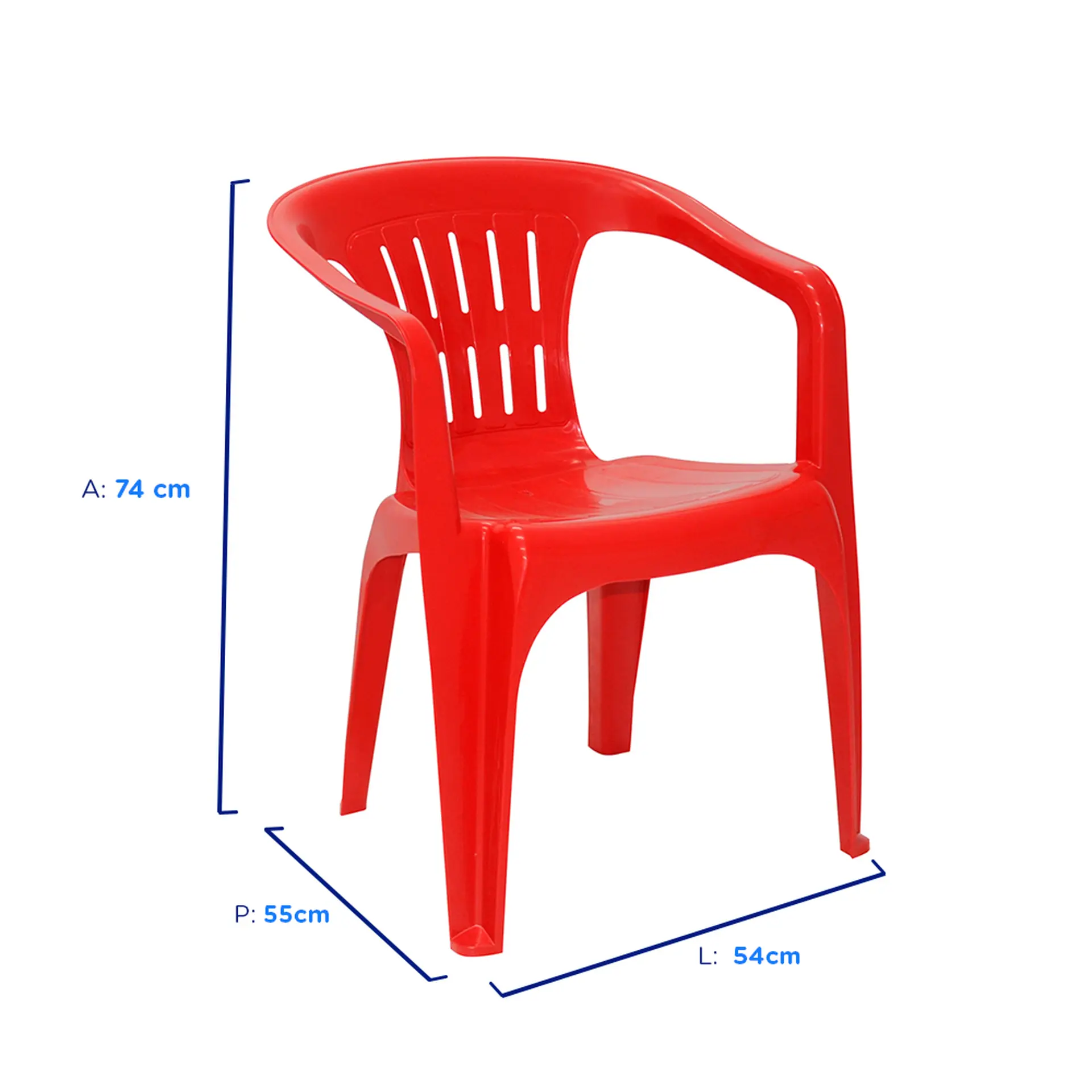 Conjunto de Mesa + 4 Cadeiras Plástico Tramontina - Vermelho