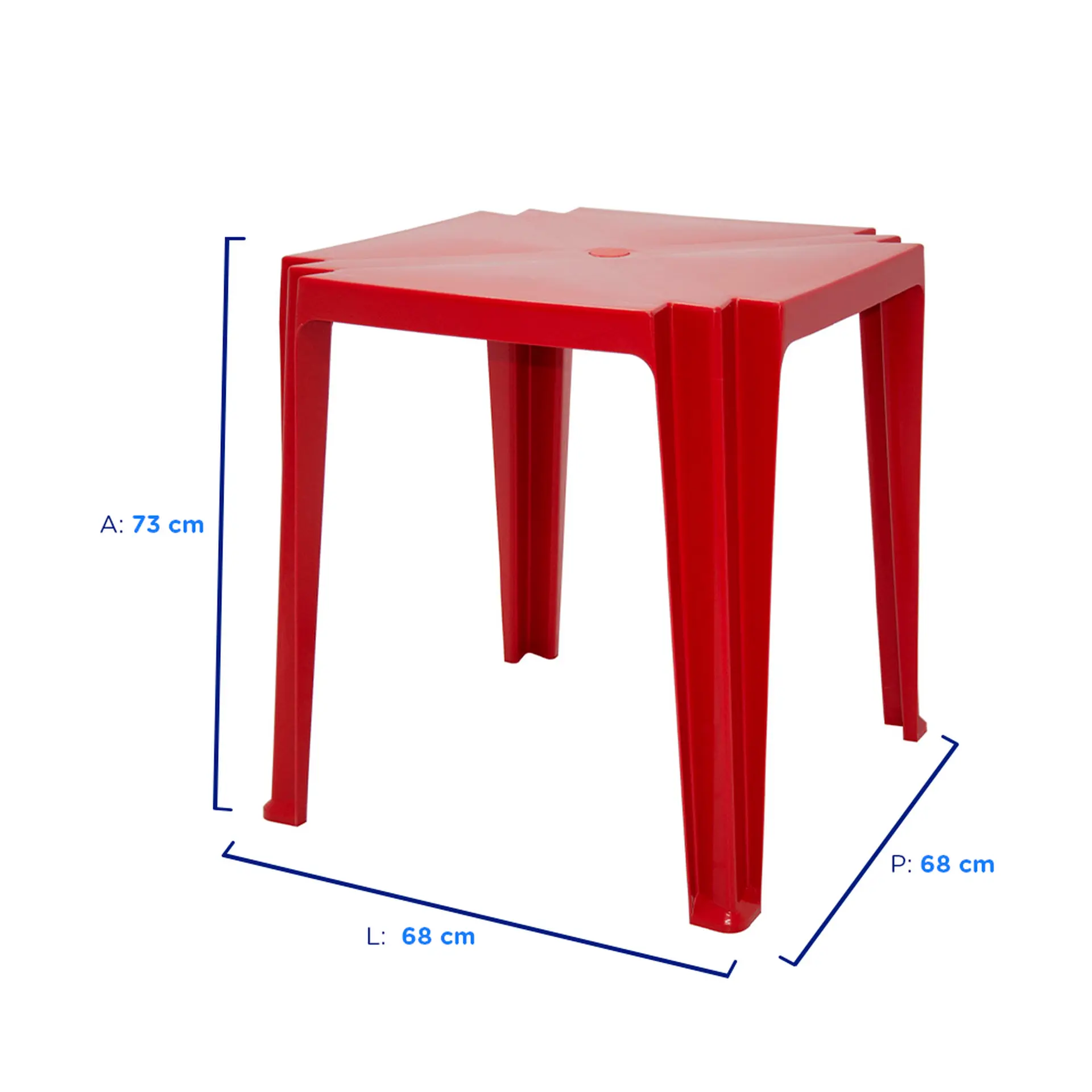 Conjunto de Mesa + 4 Cadeiras Plástico Tramontina - Vermelho
