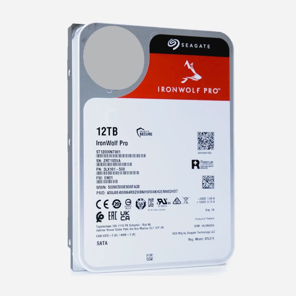 Hard Disk CFTV 12TB Sata 6 Gb/s Seagate Ironwolf 7200 RPM ST12000NT001