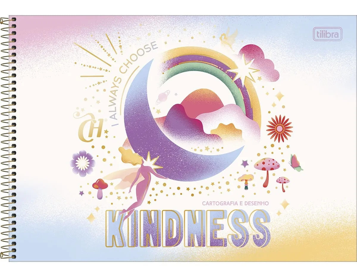 Caderno Cartografia Tilibra Capricho Kindness Espiral Capa Dura 80 Folhas Sortido