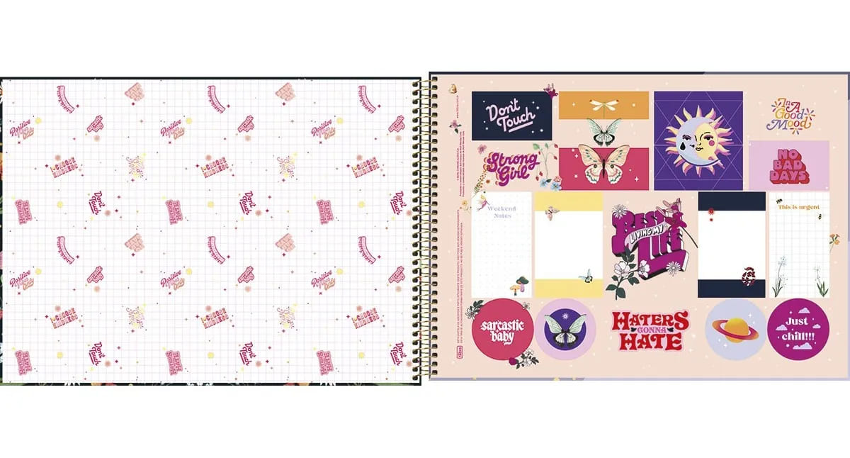 Caderno Cartografia Tilibra Capricho Kindness Espiral Capa Dura 80 Folhas Sortido