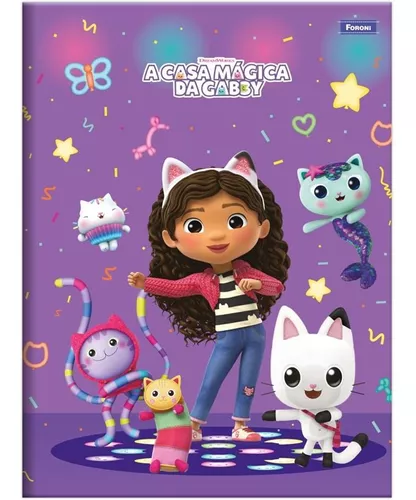 Caderno Brochura Foroni Casa Mágica Gabby Capa Dura 80 Folhas Sortido
