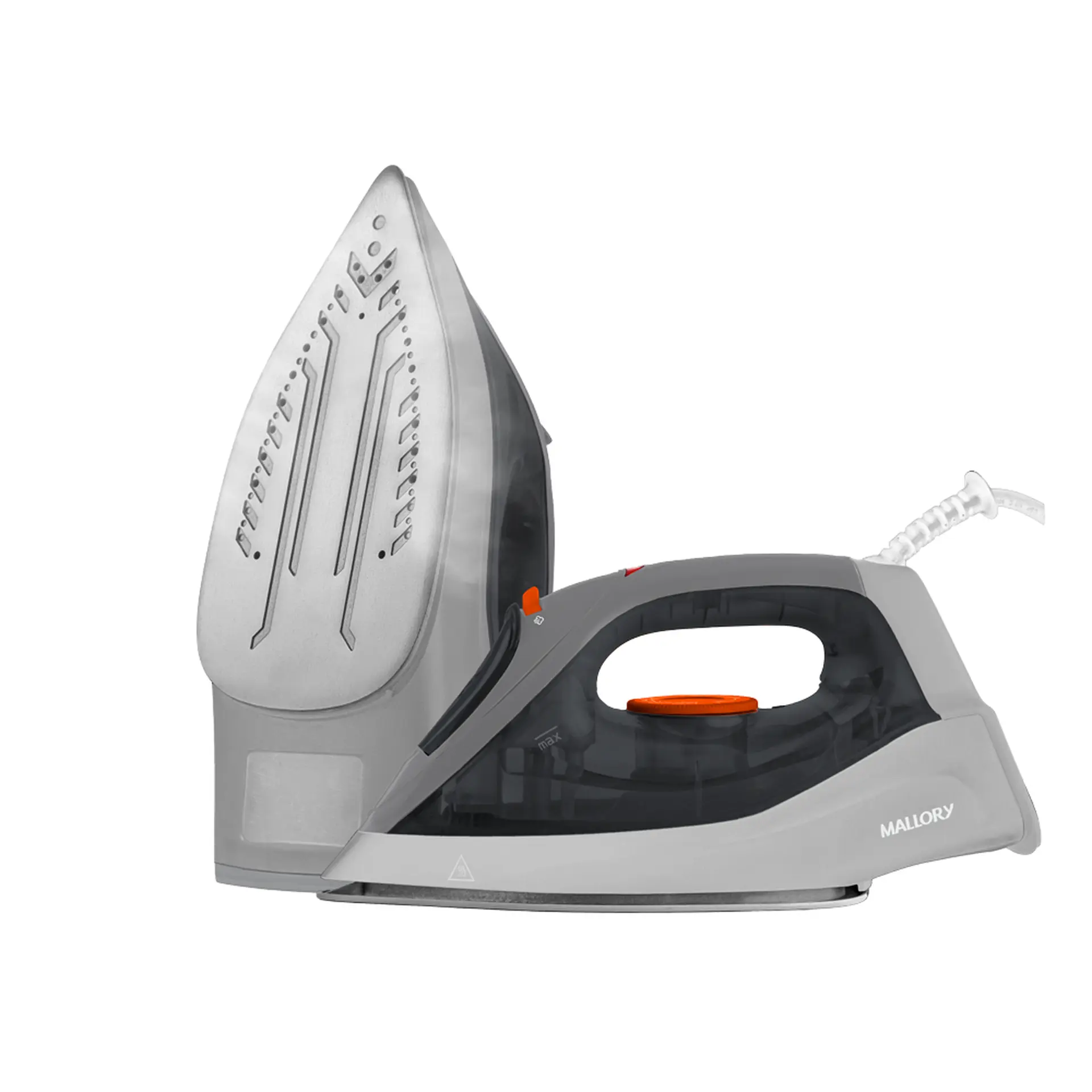 Ferro de Passar 2 em 1 Seco e Vapor Mallory Jupiter Maxx - Cinza/Laranja - 220 Volts