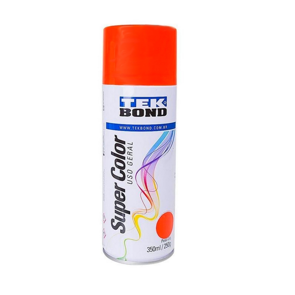 Tinta Spray Super Color Laranja Uso Geral 350ml/250g - Tekbond - 23131006900