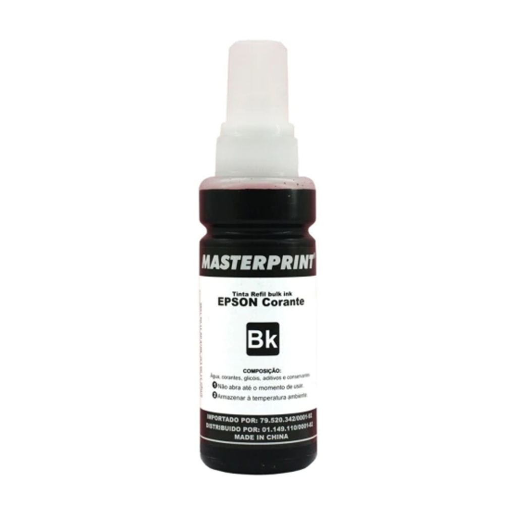 Tinta Bulk Ink Epson Preto 100ml Masterprint - R-EP100BK