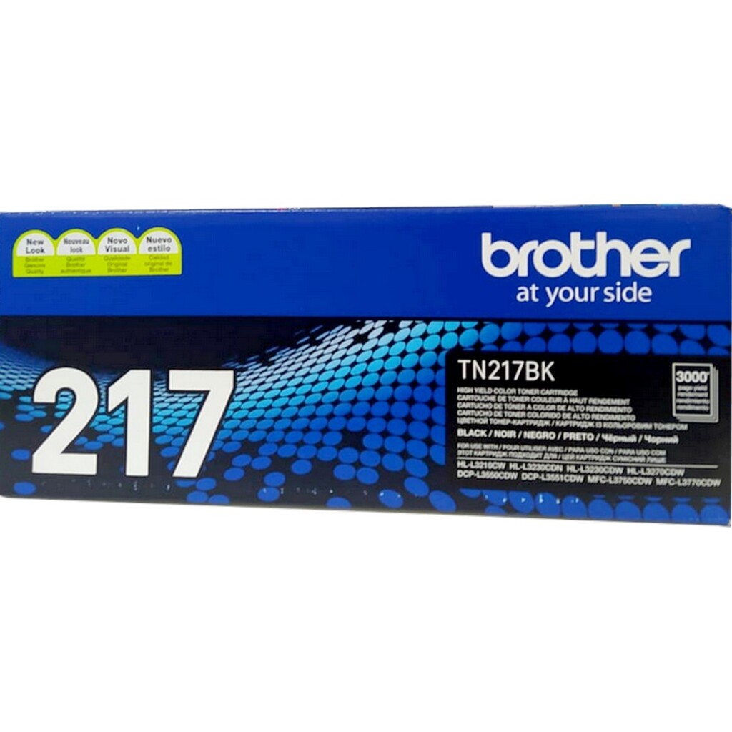 Toner Brother Preto Original - TN217BKBR - 2.300 páginas para MFCL3750CDW, MFCL3770CDW, HL3210CW, HL3230CDN, HL3230CDW, HL3270CDW, DCPL3551CDW