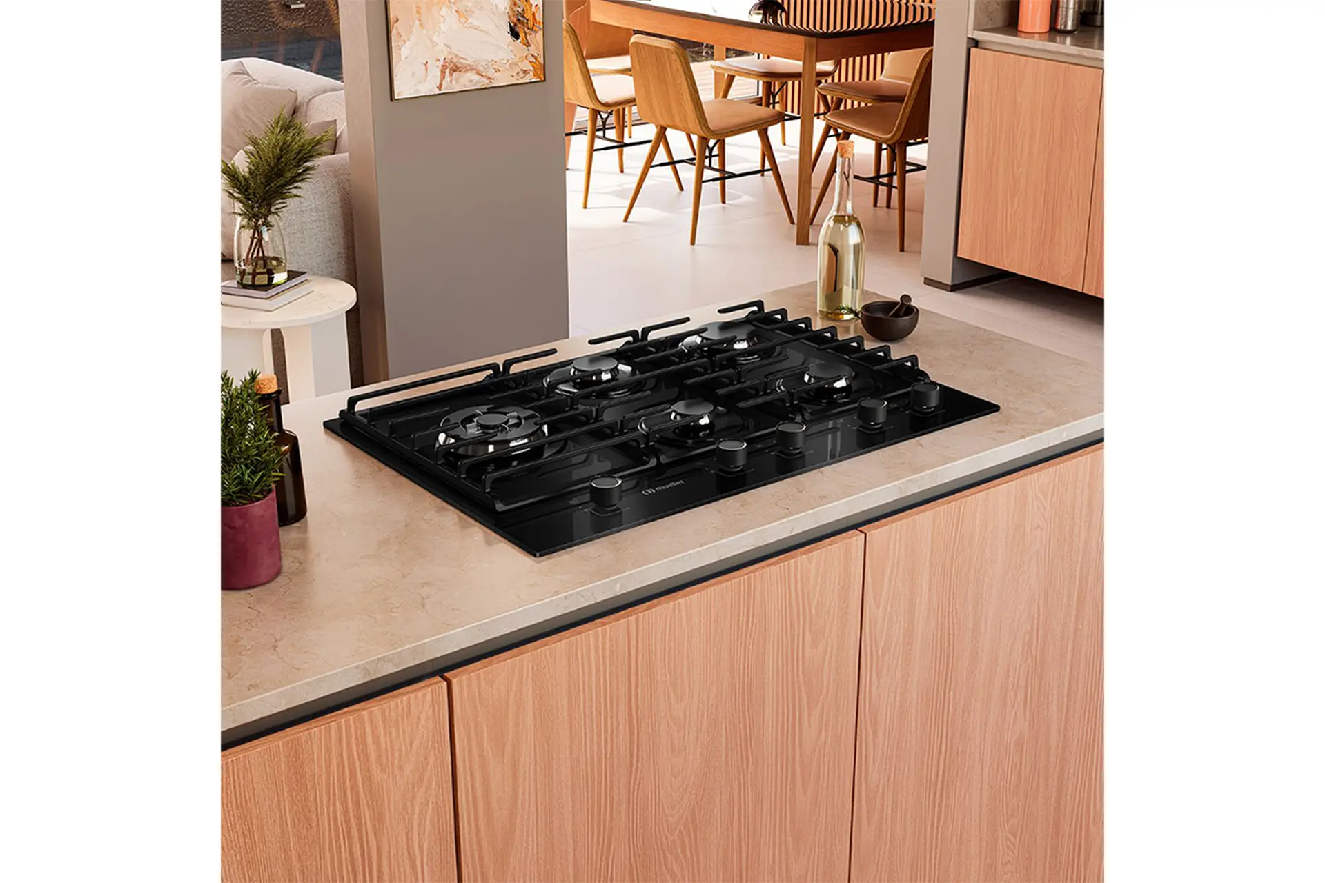Cooktop a Gás Mueller Mesa de Vidro 5 Bocas MCG5BM - Preto - Bivolt