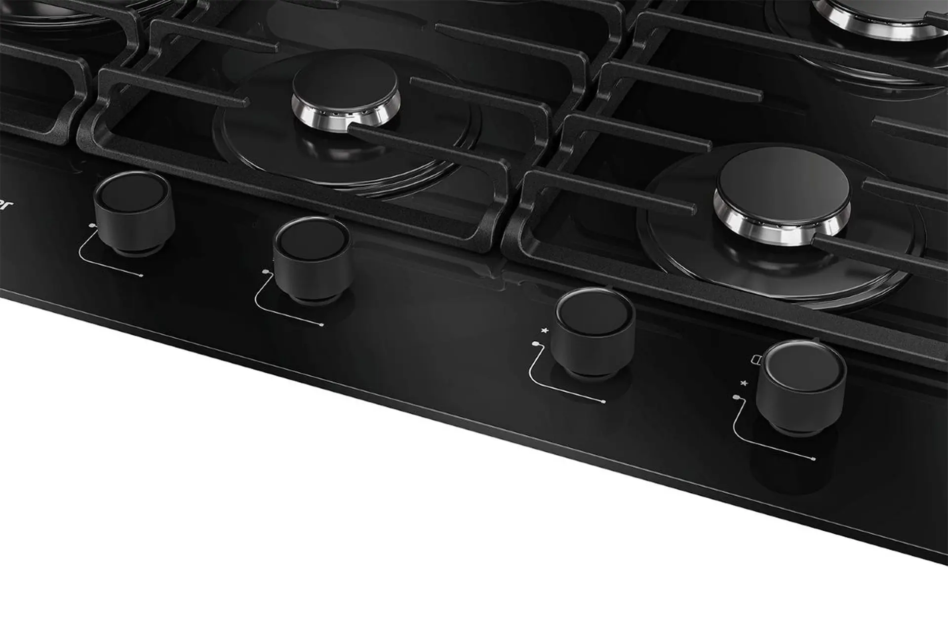 Cooktop a Gás Mueller Mesa de Vidro 5 Bocas MCG5BM - Preto - Bivolt