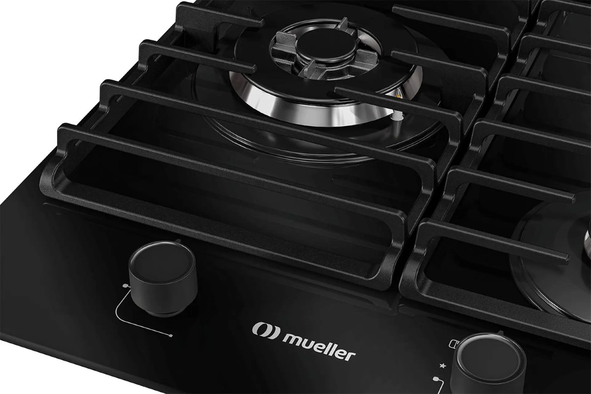 Cooktop a Gás Mueller Mesa de Vidro 5 Bocas MCG5BM - Preto - Bivolt