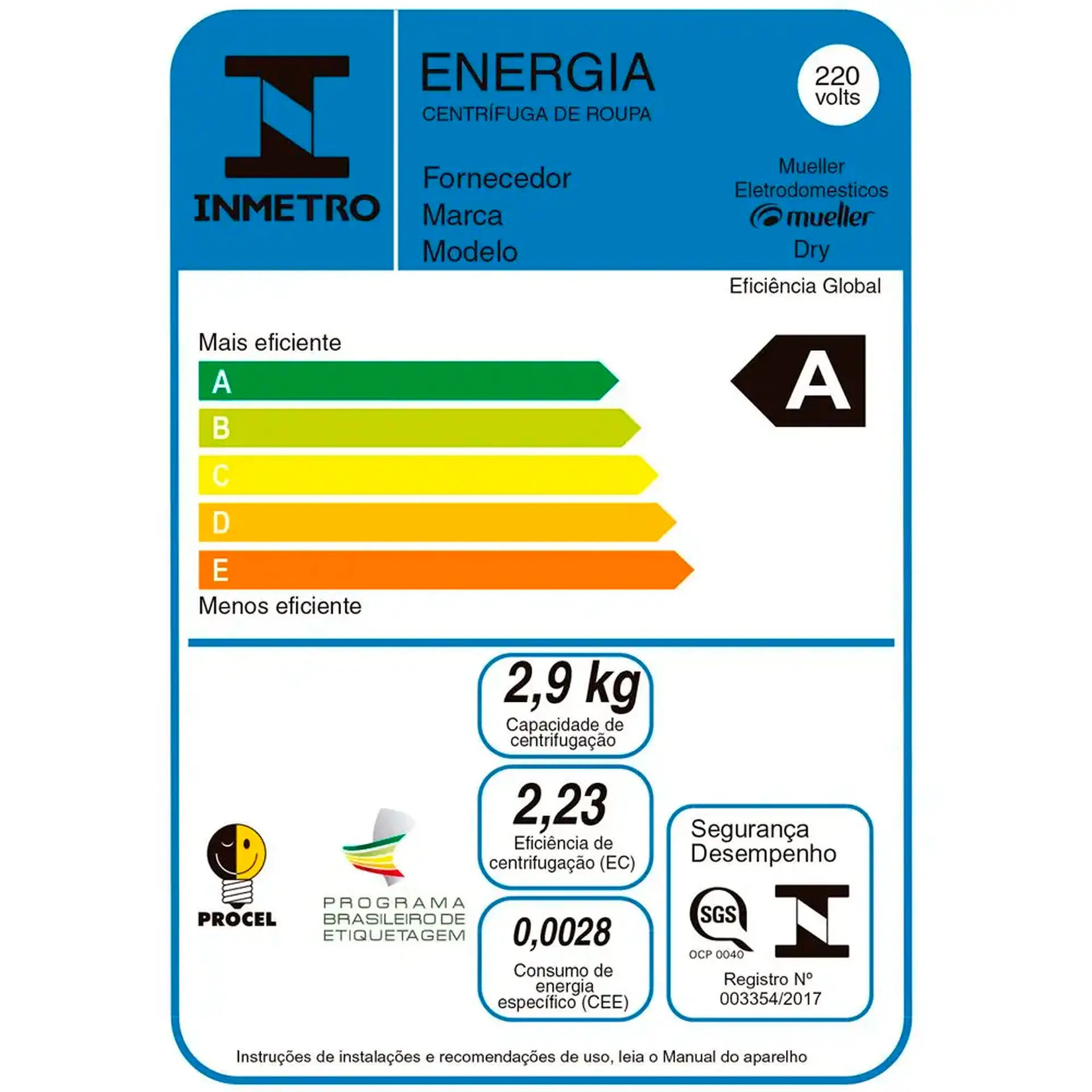 Centrífuga de Roupas Mueller Dry 8,8kg Dupla Tampa - Branco - 220 Volts