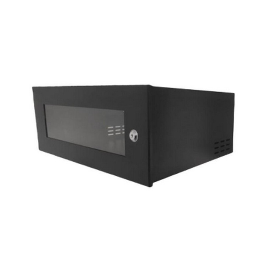 Mini Rack Parede 3U x 350mm 19 Polegadas Preto Economic Fibra Metal MRE3X350