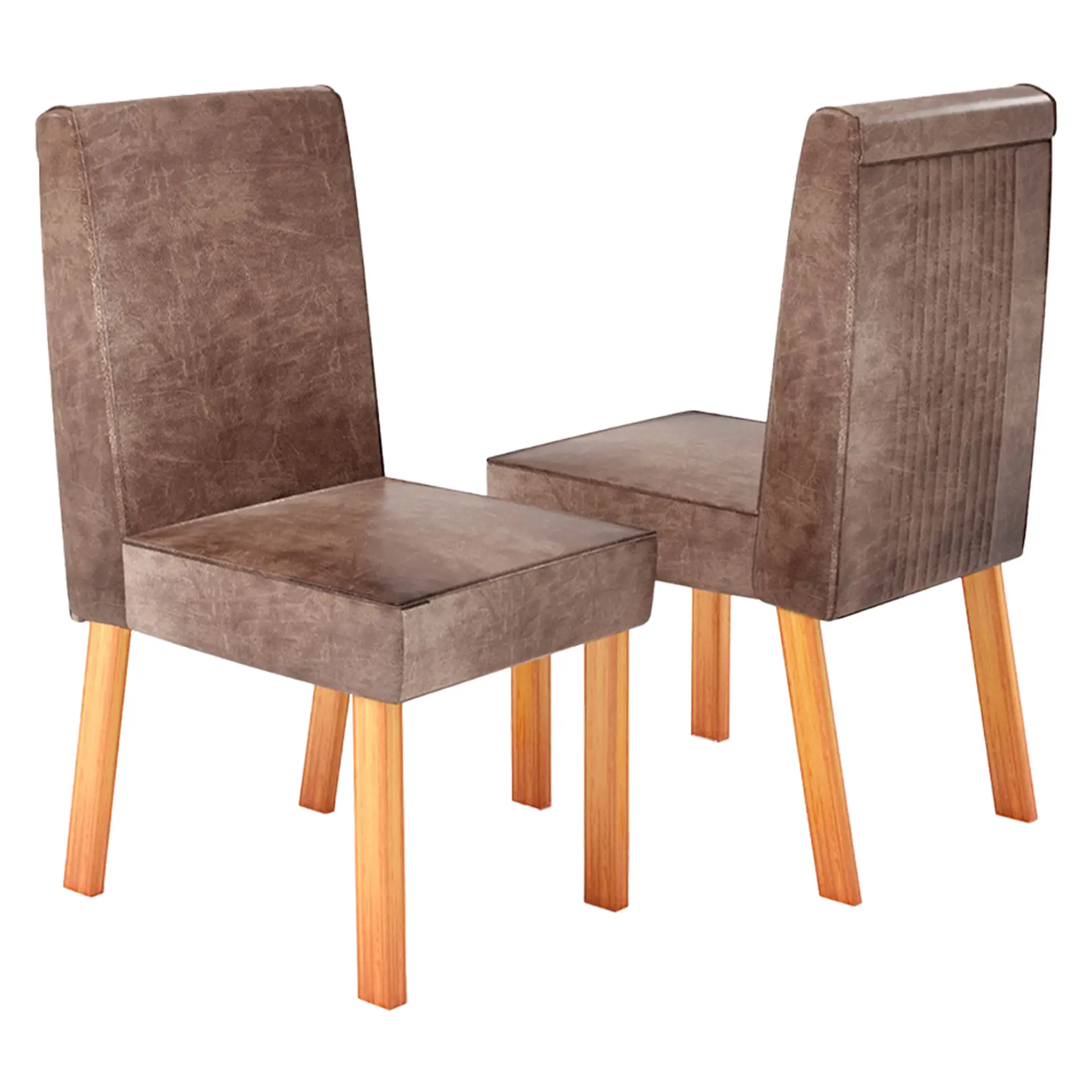 Conjunto de Mesa 4 Cadeiras Tampo MDF e Vidro Ghaia Bom Pastor - Naturale Off