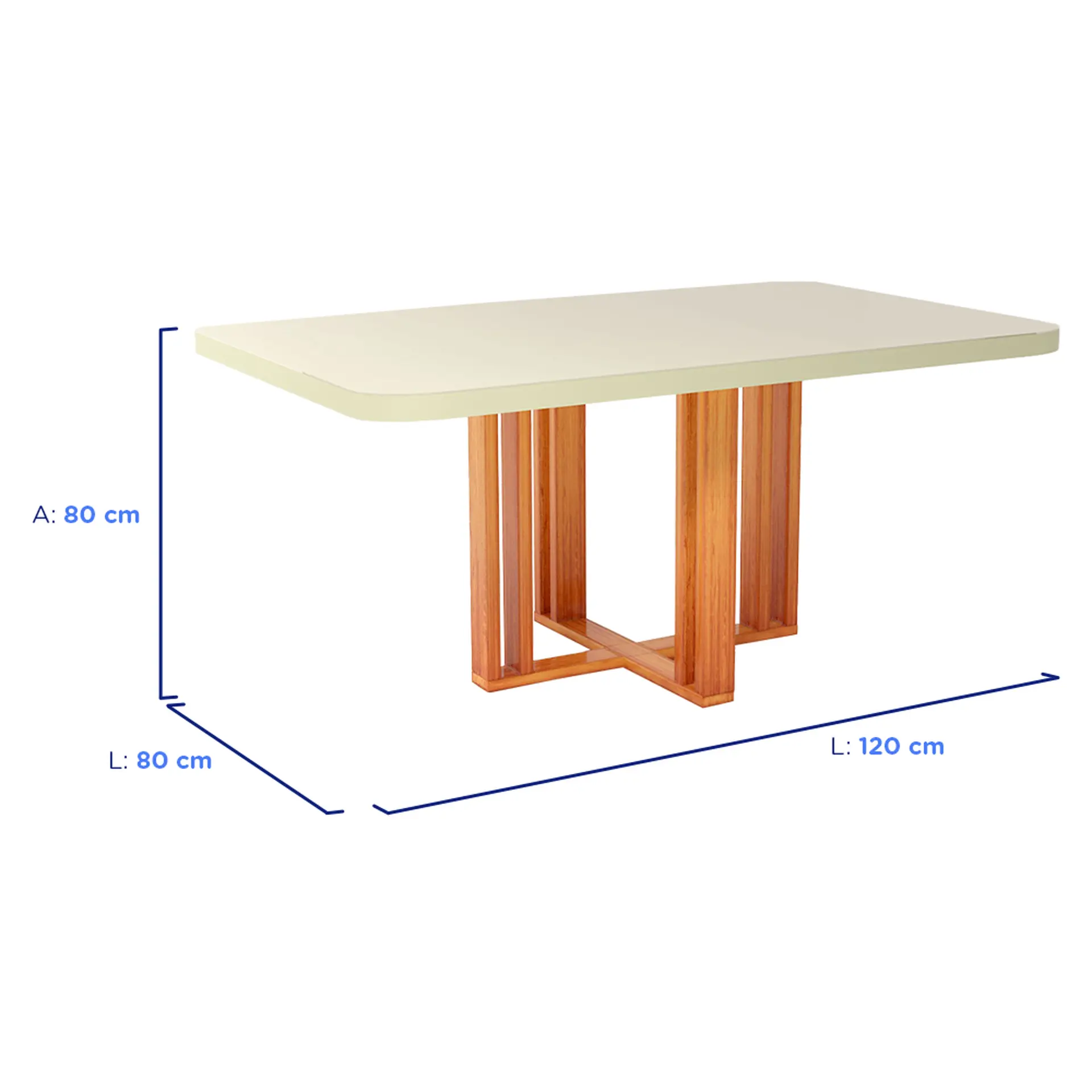 Conjunto de Mesa 4 Cadeiras Tampo MDF e Vidro Ghaia Bom Pastor - Naturale Off
