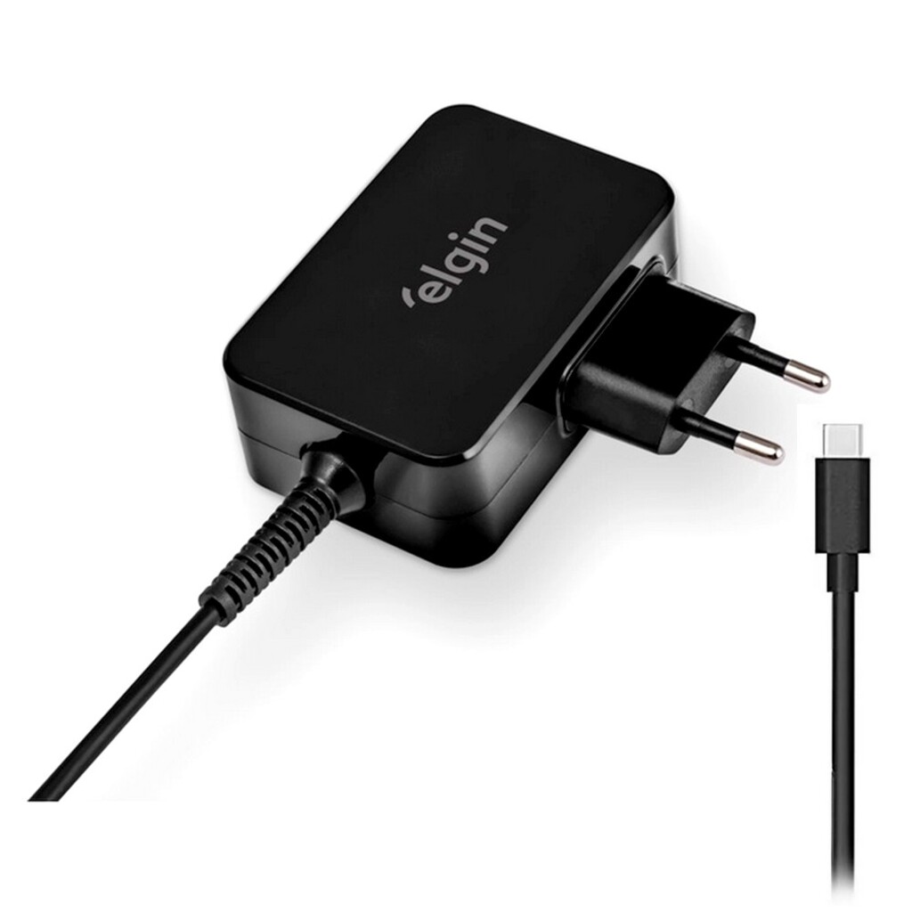 Fonte para Notebook Type-C 65W 5 a 20V 3,25A Bivolt Elgin - 46RFTE65WTPC