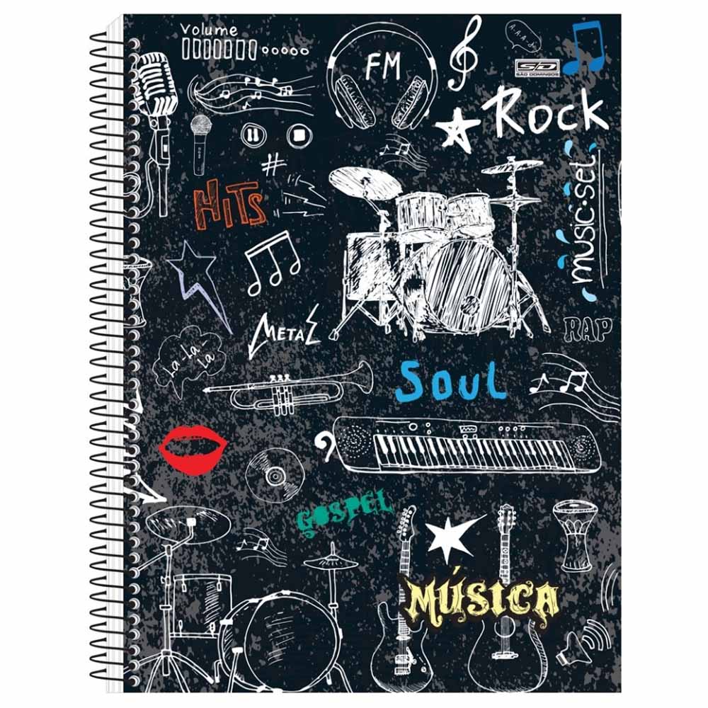Caderno Música São Domingos Espiral Capa Dura 96 Folhas Sortido