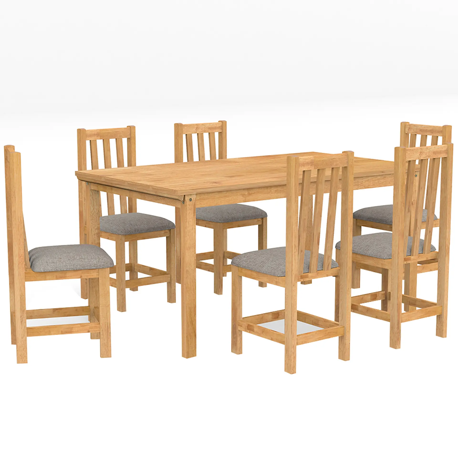 Conjunto de Mesa 6 Cadeiras Tampo Madeira Itália Rústica Meneghetti - Mel/Cacau