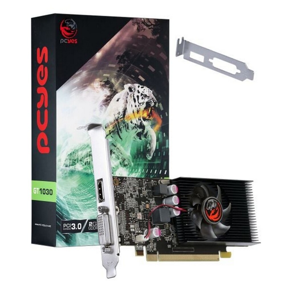 Placa de Vídeo Pcyes Geforce GT1030 2GB DDR5 64Bits HDMI DVI PA1030GTG5LP