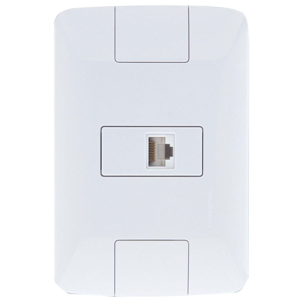 Tomada para RJ45 CAT.6 Aria com Espelho 4x2 Branco Tramontina - 57241/022