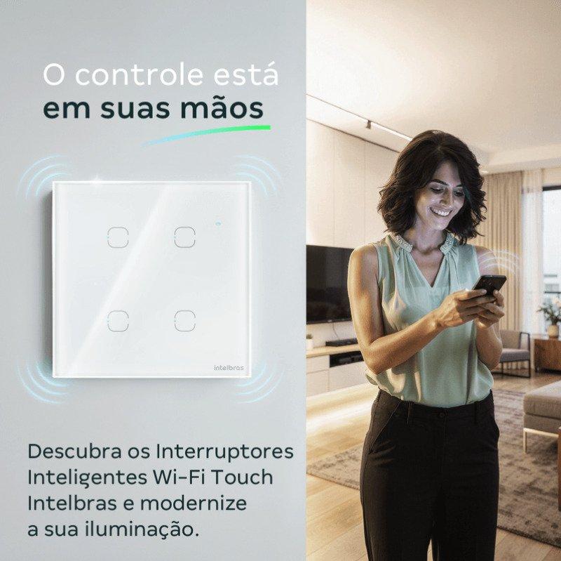 Interruptor Inteligente Wi-Fi Touch 3 Teclas EIW 1003 Preto Intelbras