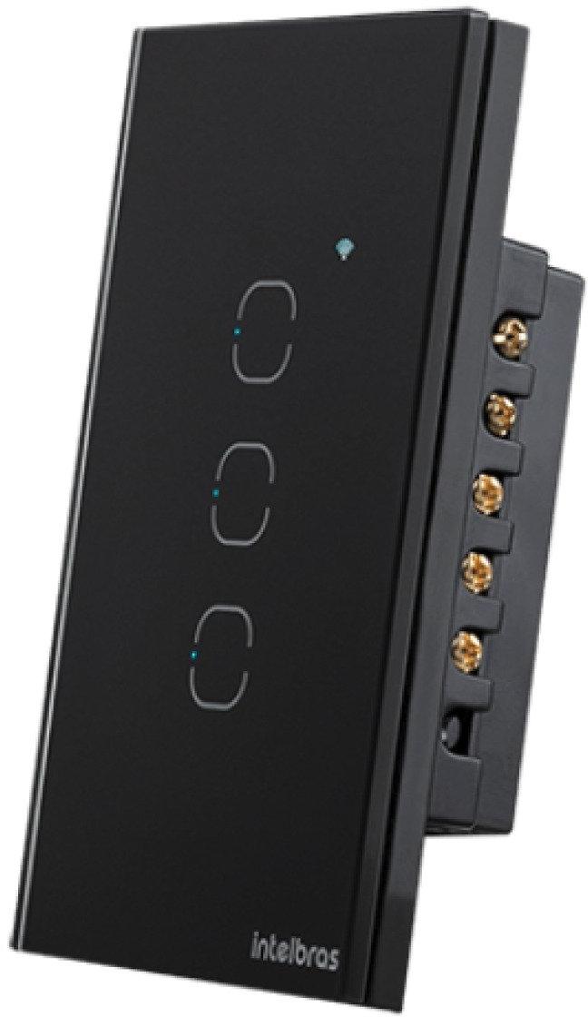 Interruptor Inteligente Wi-Fi Touch 3 Teclas EIW 1003 Preto Intelbras