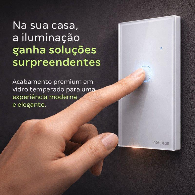 Interruptor Inteligente Wi-Fi Touch 3 Teclas EIW 1003 Preto Intelbras