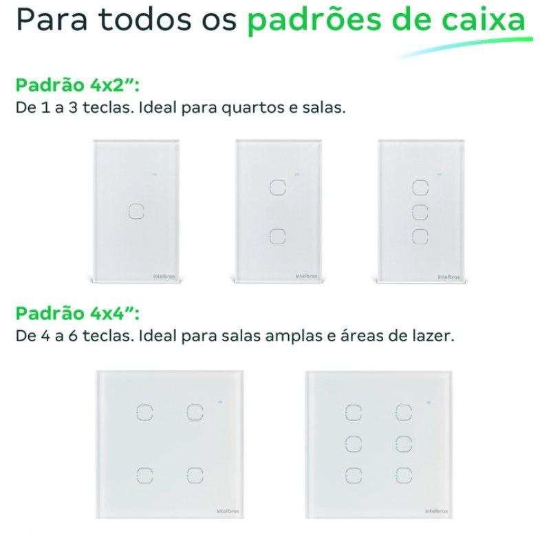 Interruptor Inteligente Wi-Fi Touch 3 Teclas EIW 1003 Preto Intelbras