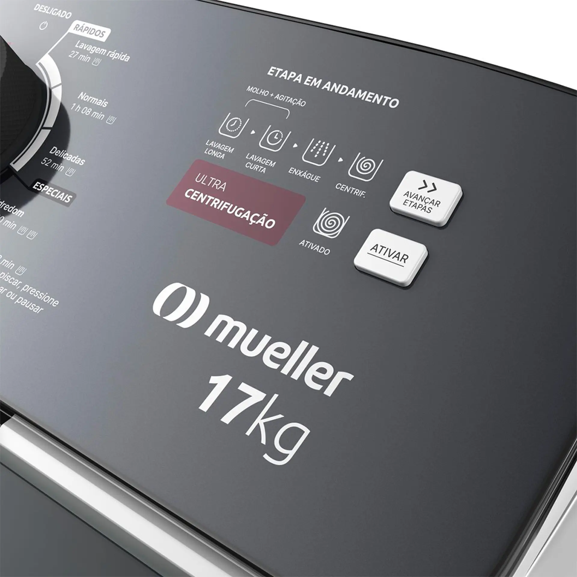 Máquina de Lavar Mueller 17kg Automática 11 Programas MLA17 - Branco - 110 Volts