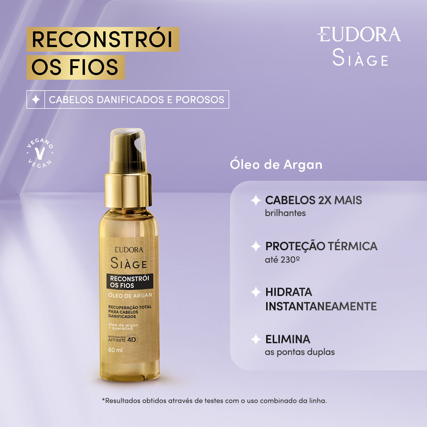 Óleo De Argan Siàge Reconstrói Os Fios 60ml