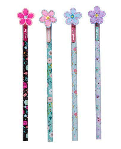 Lápis Preto Molin Love Flowers Top Unidade Sortido