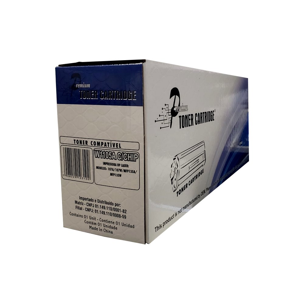 Toner HP Preto Masterprint W1105A com Chip MFP 135A 135W 137FNW 107A 107W