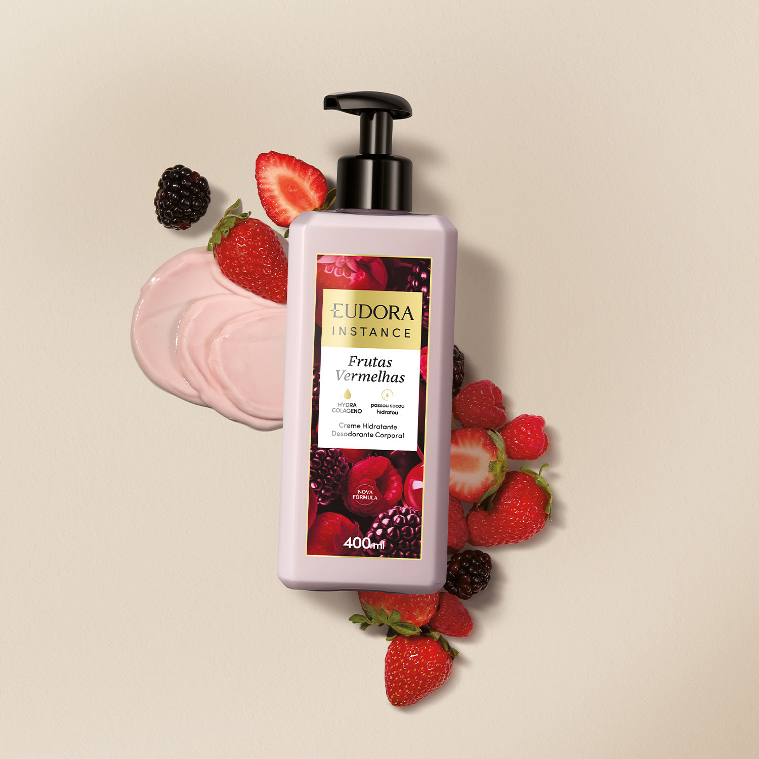Creme Hidratante Desodorante Corporal Instance Frutas Vermelhas 400ml