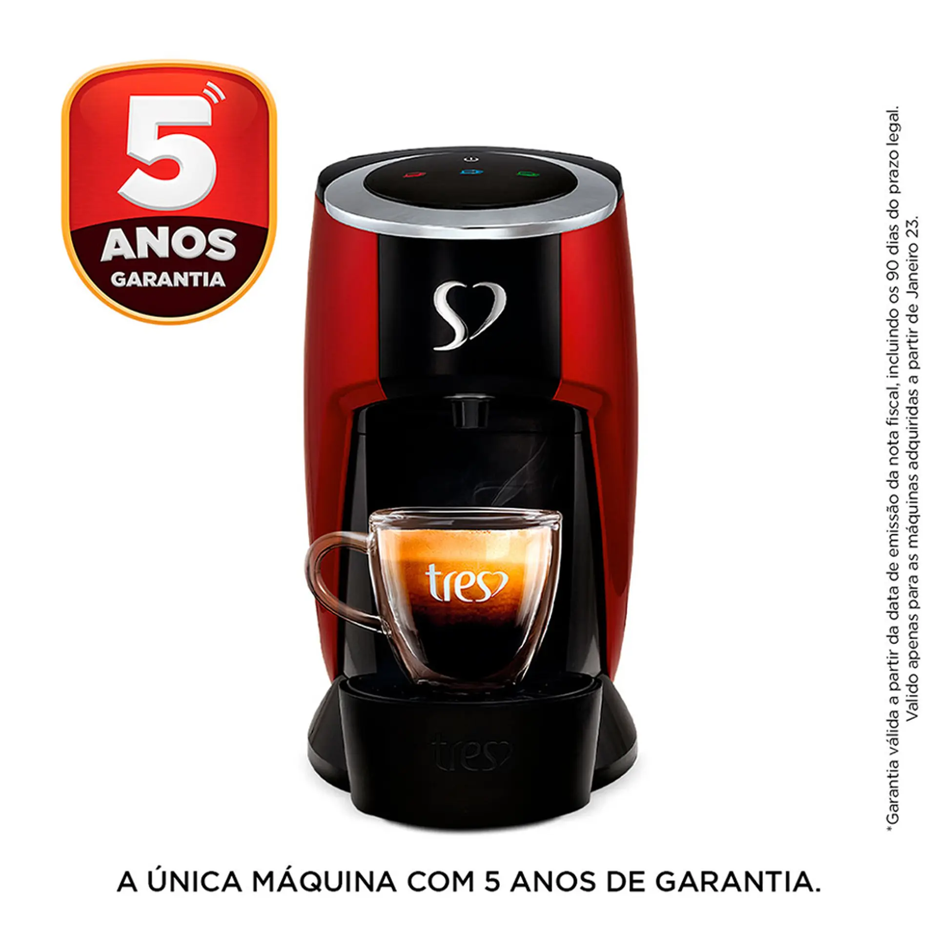 Cafeteira Espresso Três Corações Touch Multibebidas - Vermelho - 110 Volts